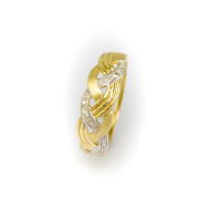 Zlatý prsten se zirkony 4158