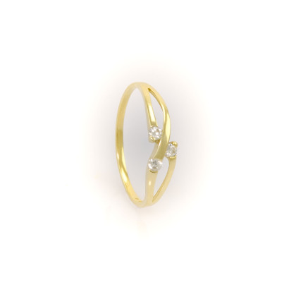 Zlatý prsten s bílými kameny