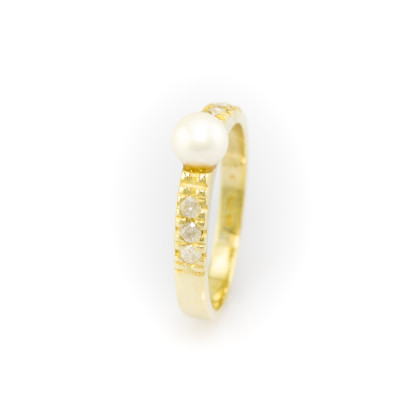 Zlatý prsten s perlou 3805 KK